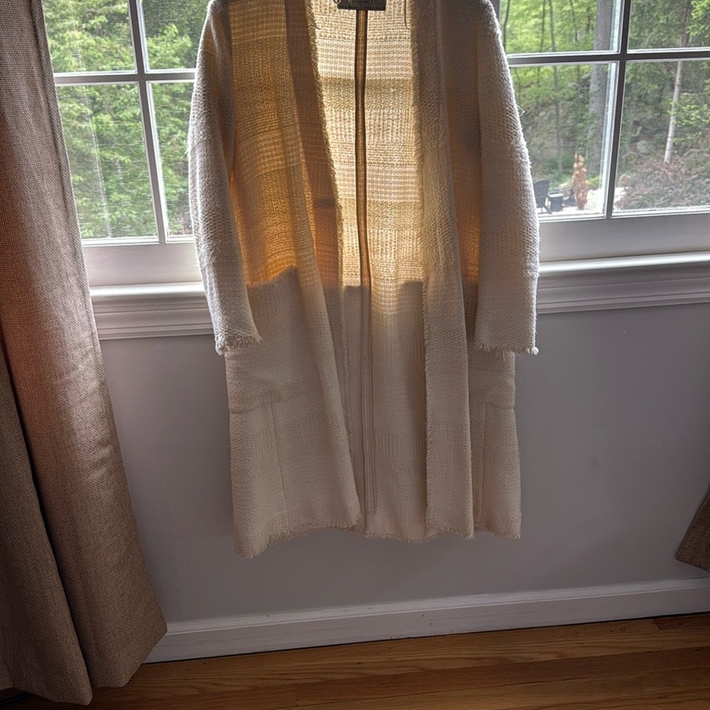 Elegant Cream Long Cardigan